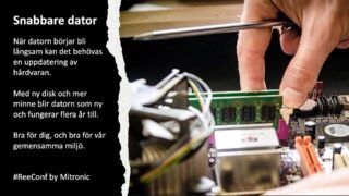 När datorn börjar gå långsamt, låt oss ge den ett nytt liv. 

https://www.mitronic.se/tjanster/reeconf-by-mitronic/