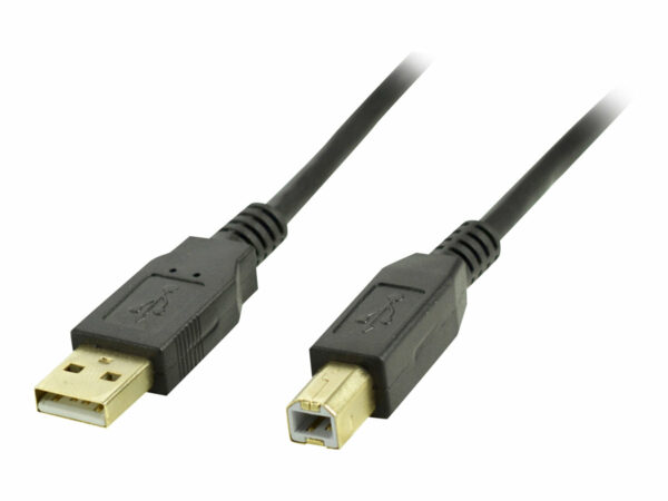 USBKabel USB-A - USB-B 2m svart (USB-218S) #Skrivarkabel