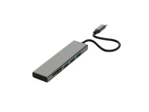 USB-C Hub (grå) 3xUSB-A, SD/Micro SD