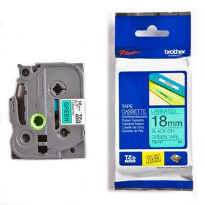 BROTHER P-TOUCH etikettape, svart på grön, 18mm (TZe-741)